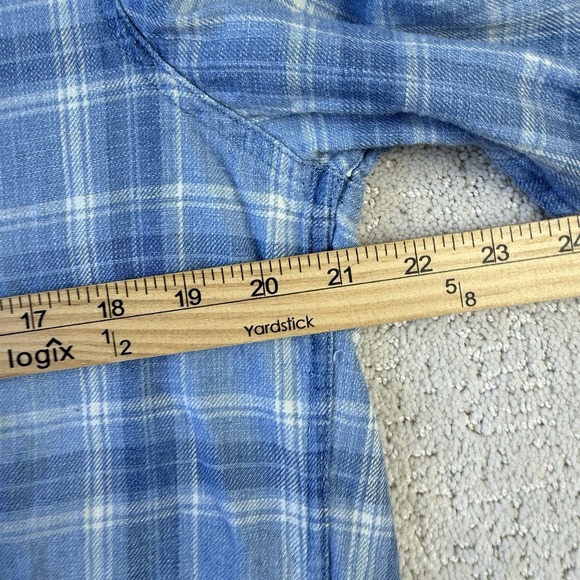 Marine Layer Blue Plaid Casual Button Down Shirt - Picture 7 of 10